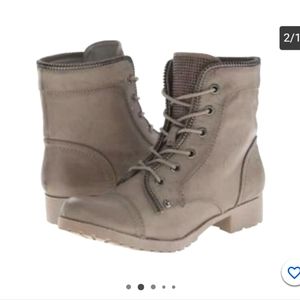 G by GUESS women's Belva Army style Lace up Zipper Detail Boots